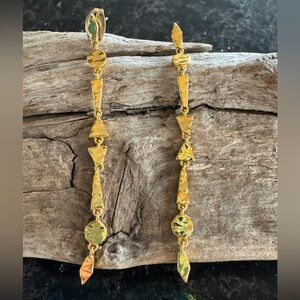 Gold Geometric Earrings - 2” length